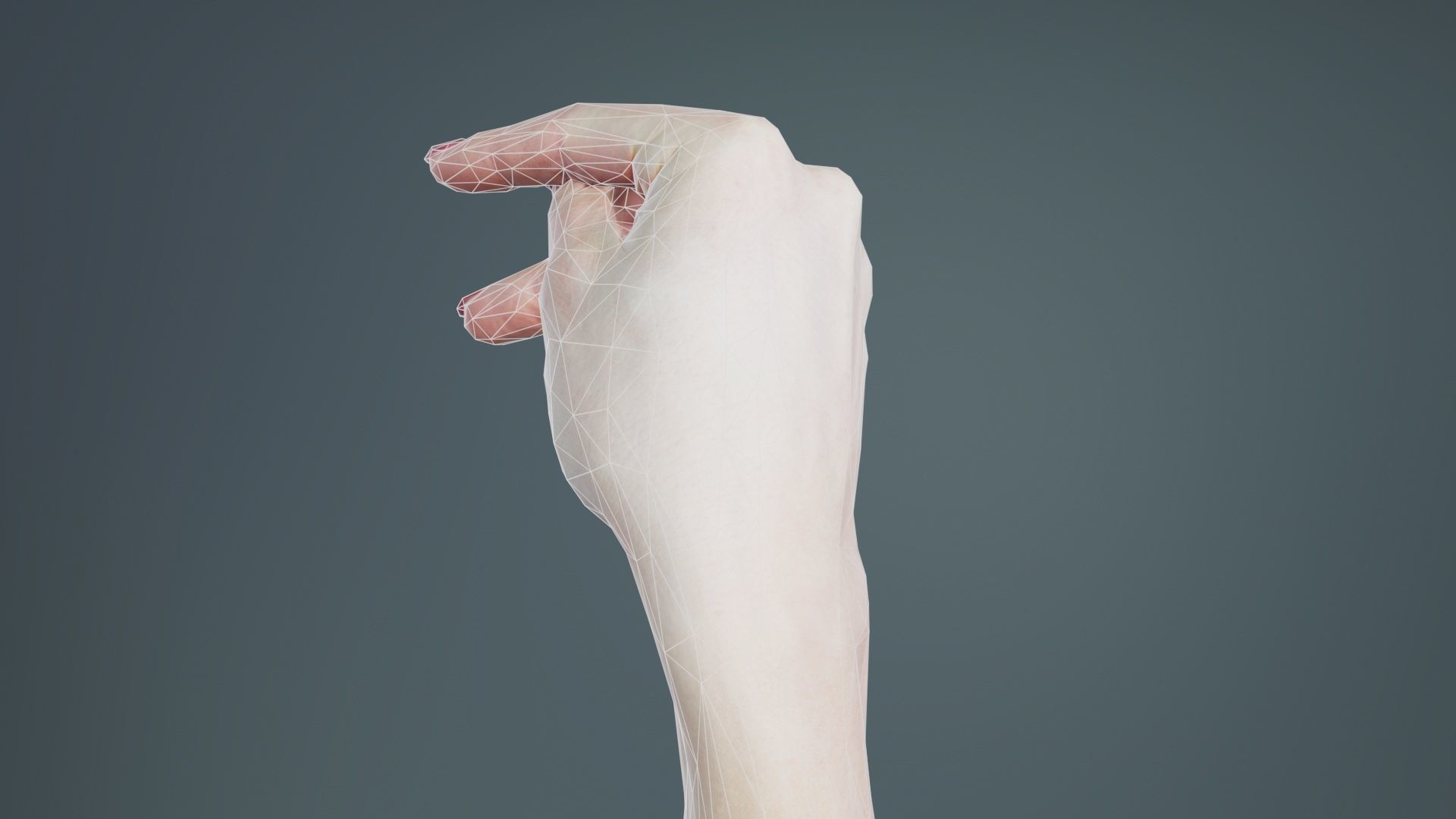 Woman Hand Sign Alphabet P Low-poly 3D model_10