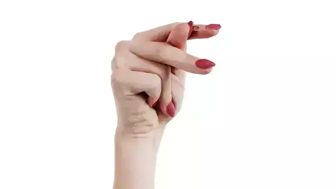 Woman Hand Sign Alphabet P Low-poly 3D model