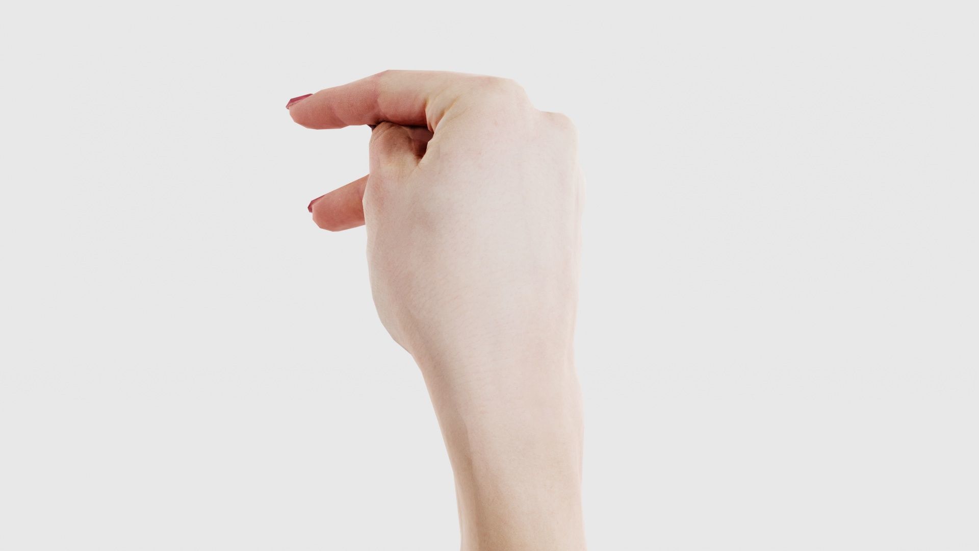 Woman Hand Sign Alphabet P Low-poly 3D model_21