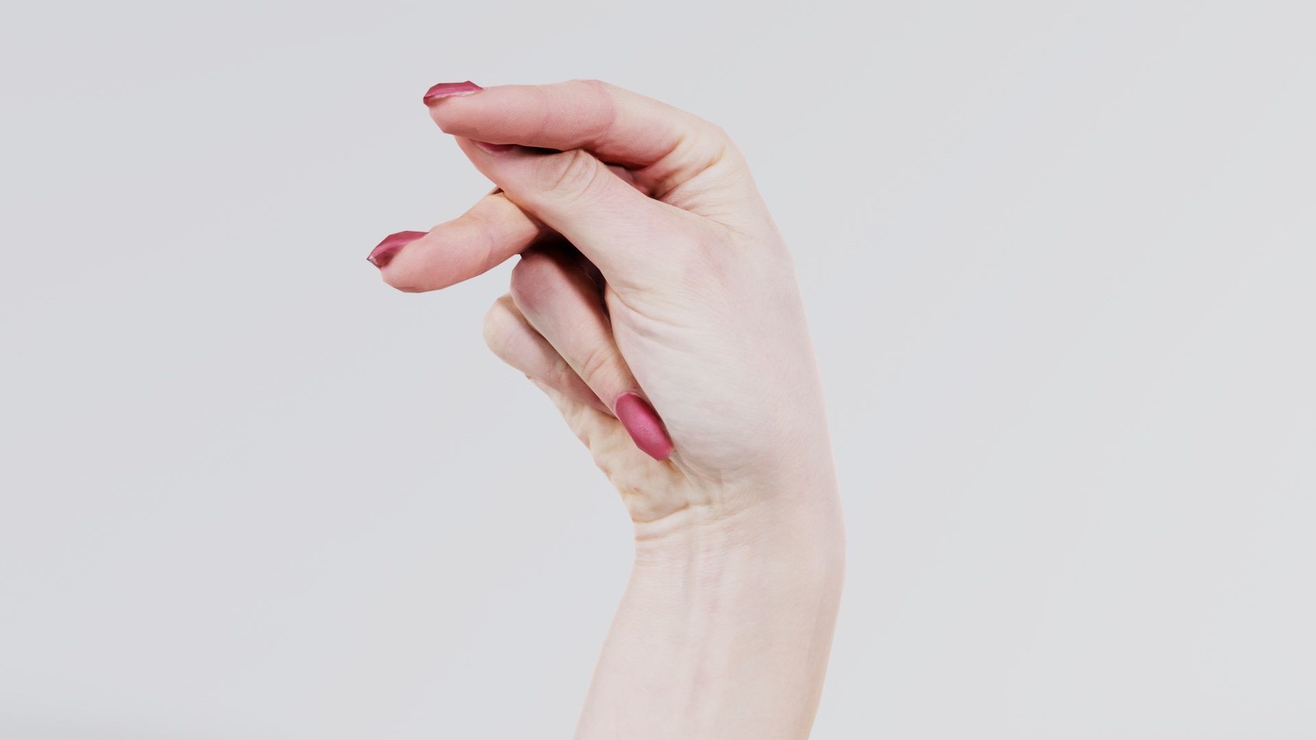 Woman Hand Sign Alphabet P Low-poly 3D model_5