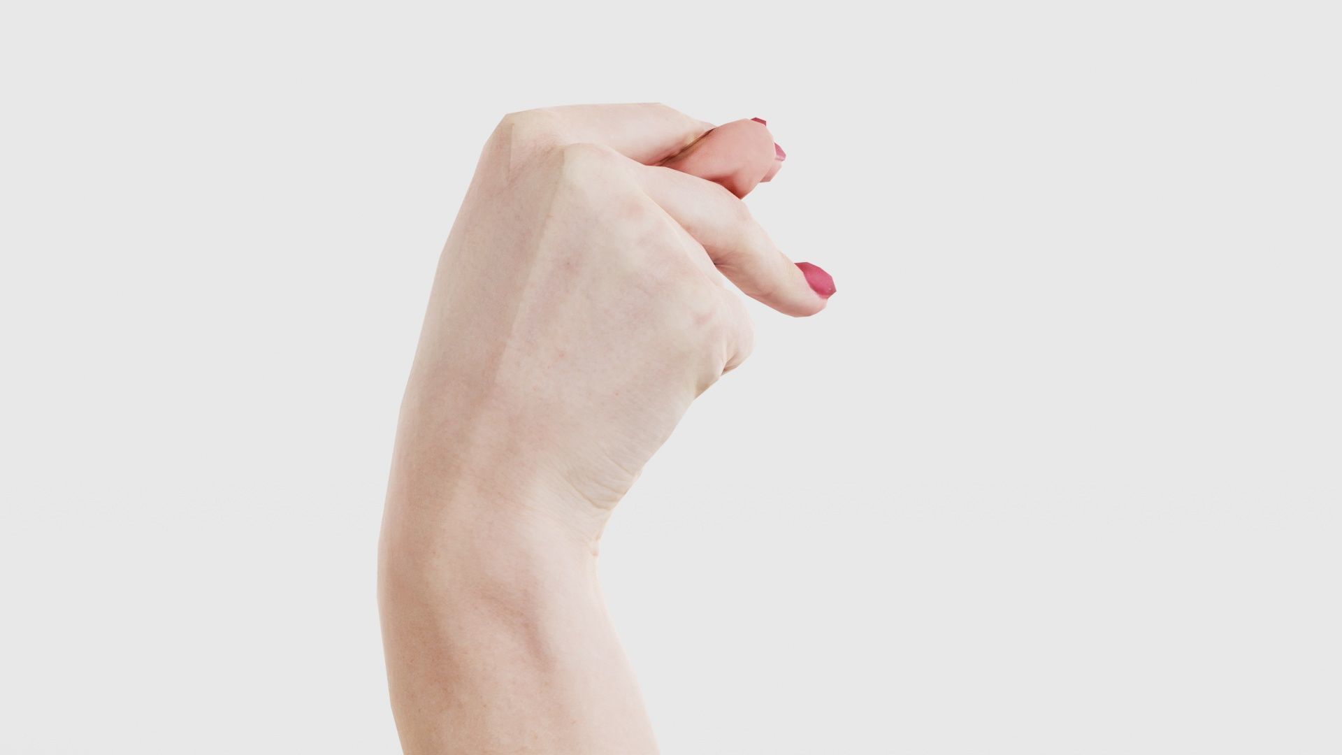 Woman Hand Sign Alphabet P Low-poly 3D model_18