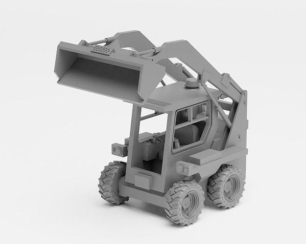 Skid steer loader - H0 scale construction equipment kit 3D print model 2
