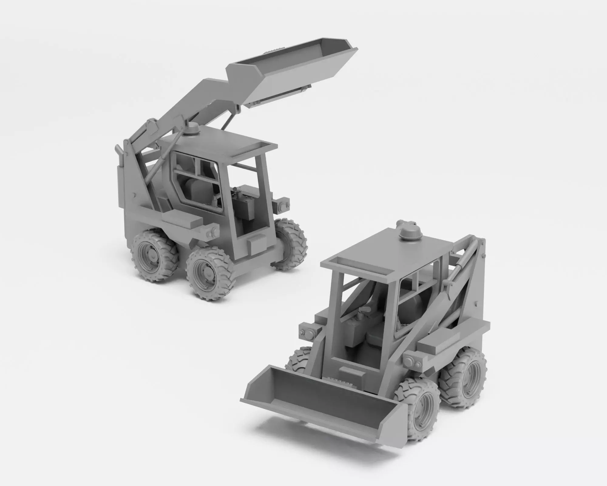 Skid steer loader - H0 scale construction equipment kit 3D print model_0