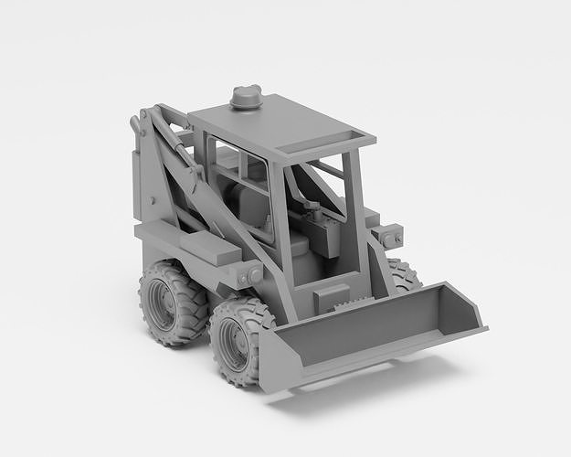 Skid steer loader - H0 scale construction equipment kit 3D print model 4