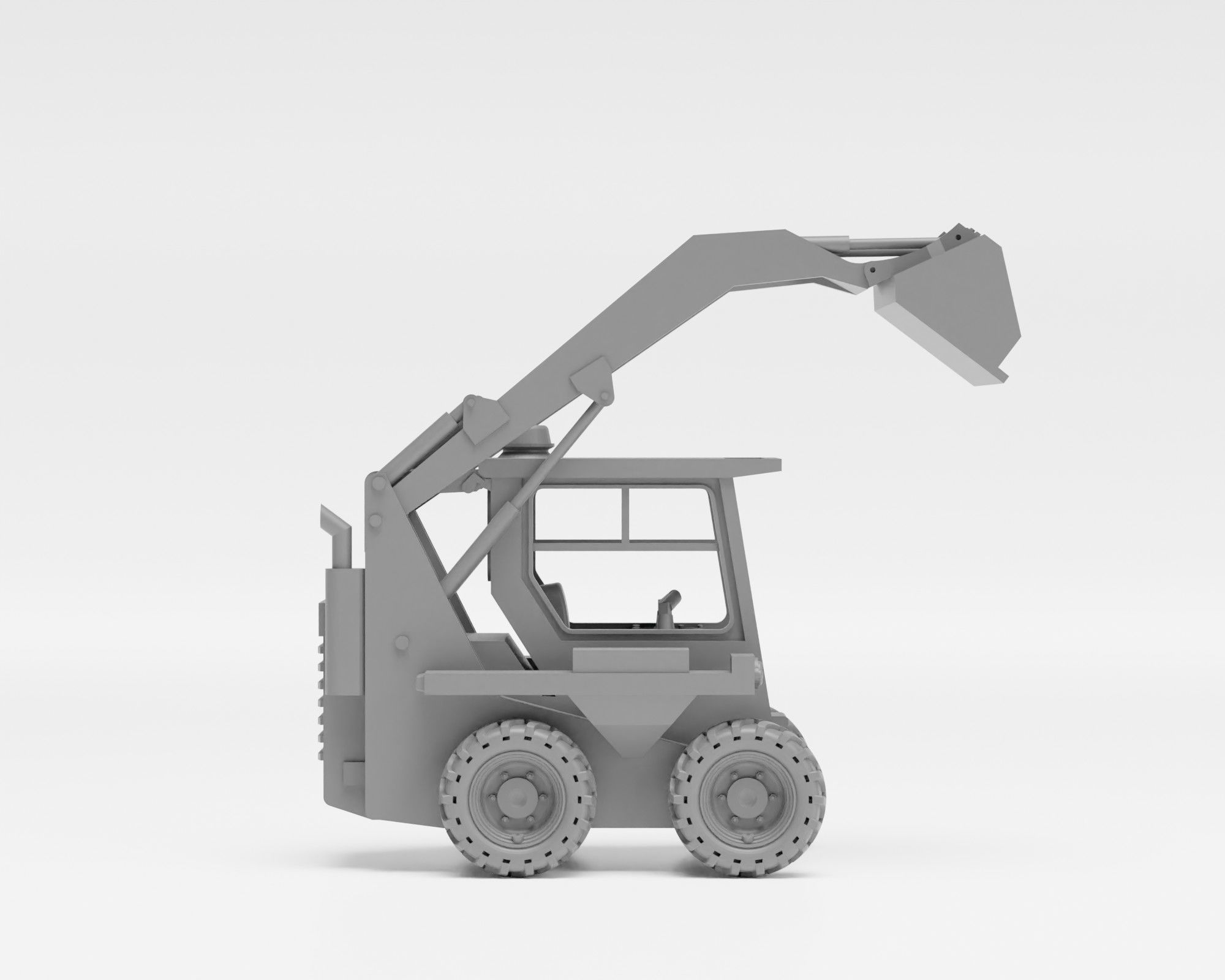 Skid steer loader - H0 scale construction equipment kit 3D print model_8