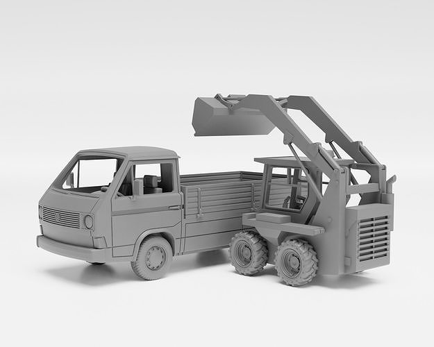 Skid steer loader - H0 scale construction equipment kit 3D print model 6