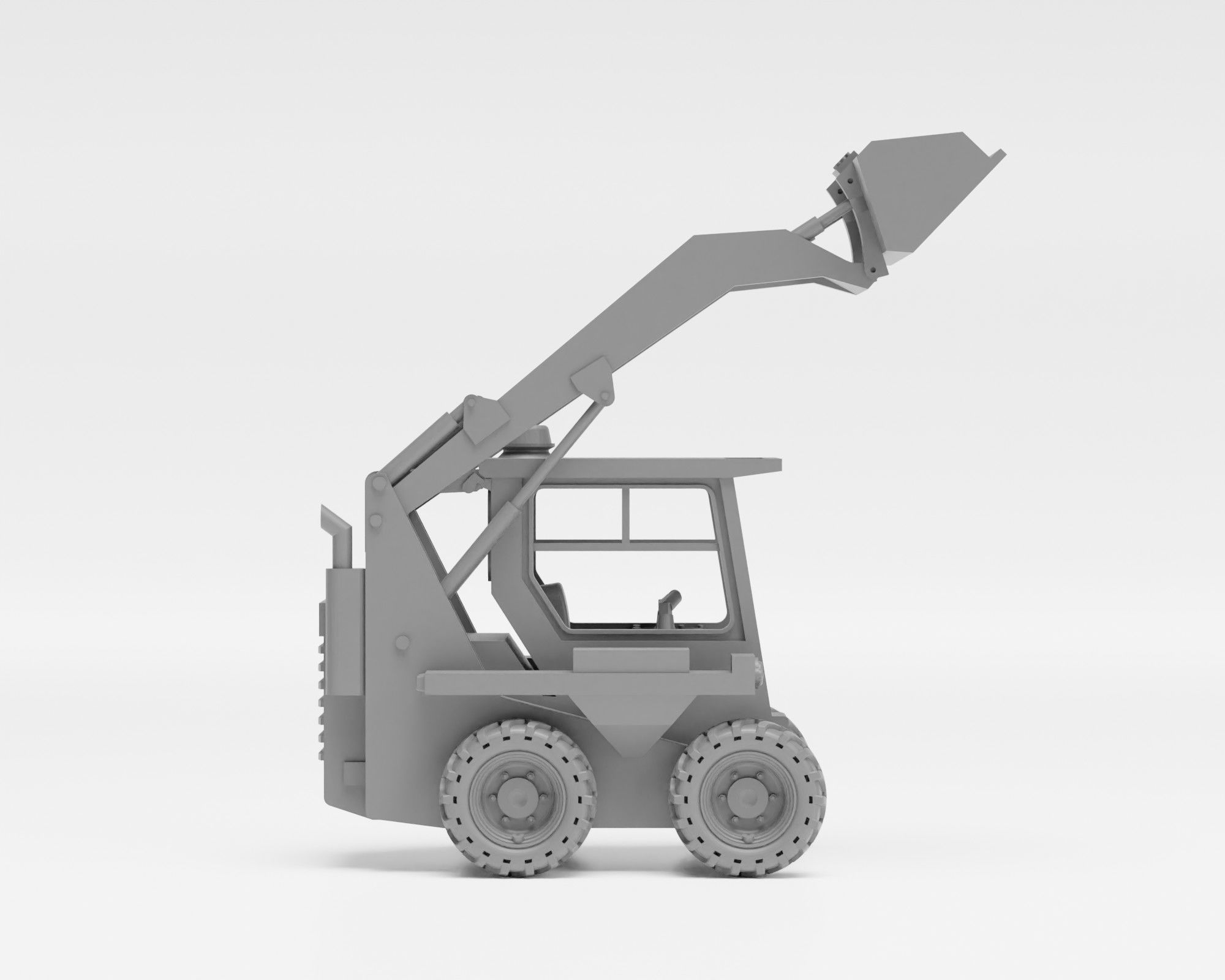Skid steer loader - H0 scale construction equipment kit 3D print model_9