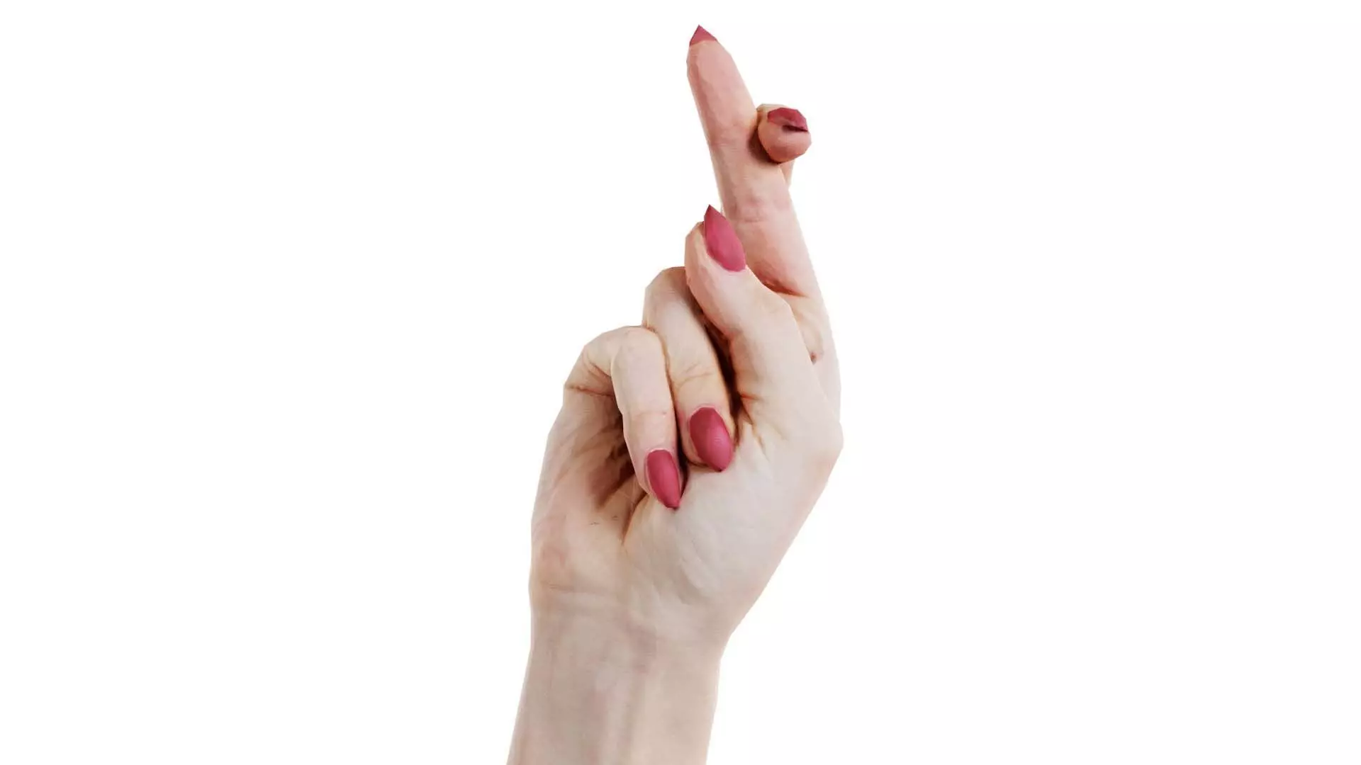 Woman Hand Sign Alphabet R Low-poly 3D model_0