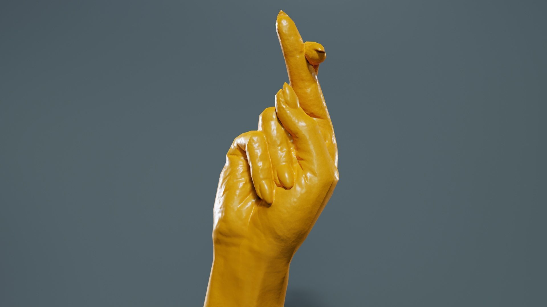 Woman Hand Sign Alphabet R Low-poly 3D model_12