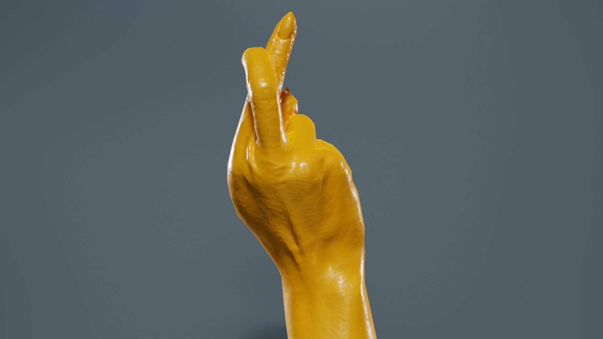 Woman Hand Sign Alphabet R Low-poly 3D model_13