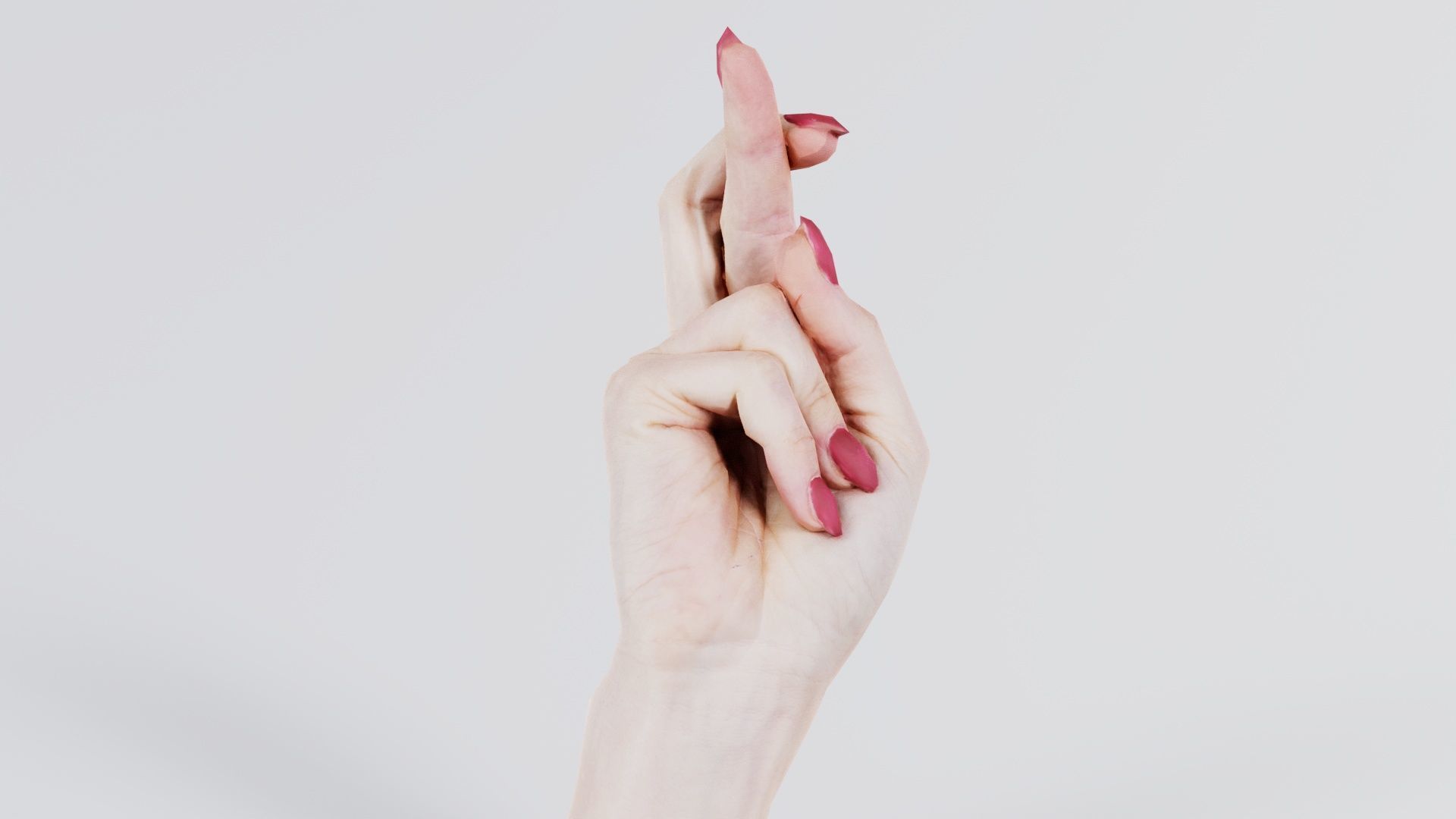 Woman Hand Sign Alphabet R Low-poly 3D model_2