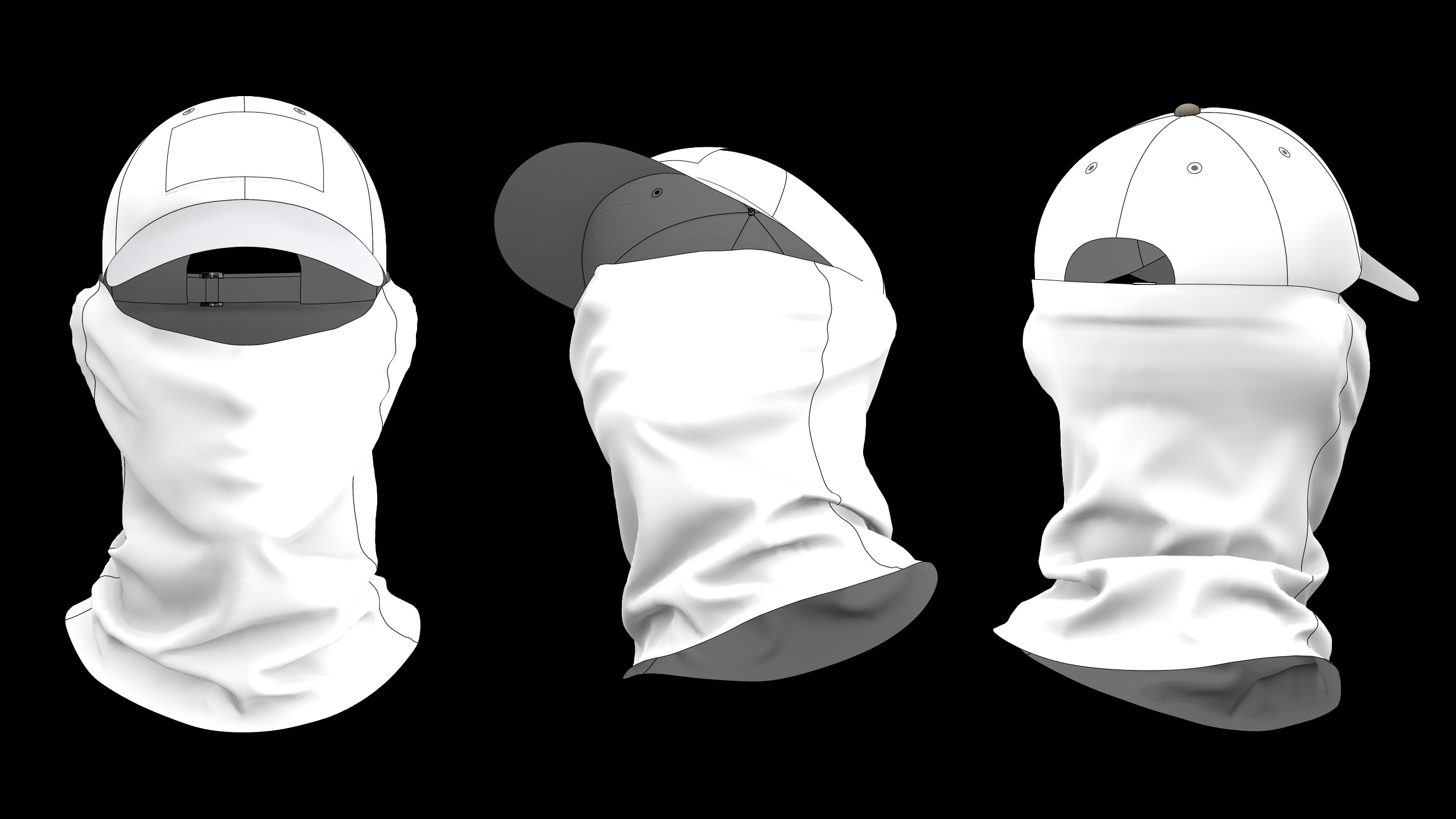 MILITARY CAP with BUFF mv2 highpoly 3D model_5
