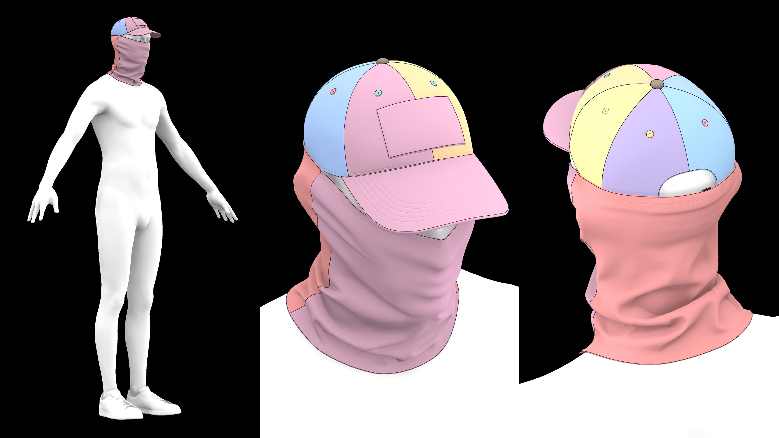MILITARY CAP with BUFF mv2 highpoly 3D model_3