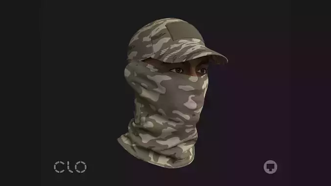 MILITARY CAP with BUFF mv2 highpoly 3D model