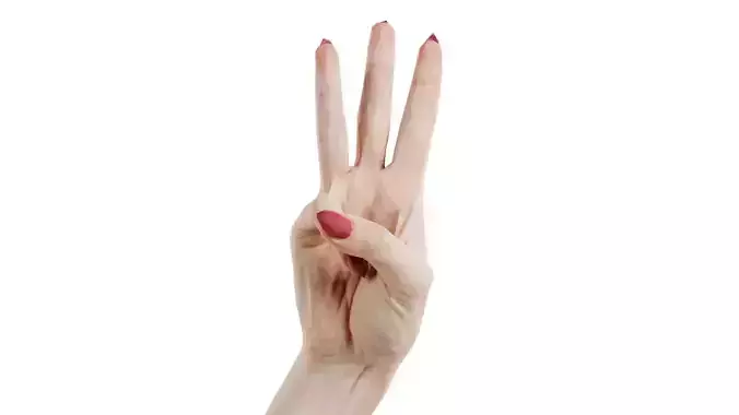 Woman Hand Sign Alphabet W