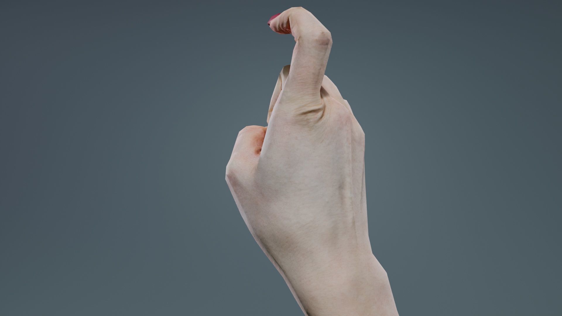 Woman Hand Sign Alphabet X Low-poly 3D model_7