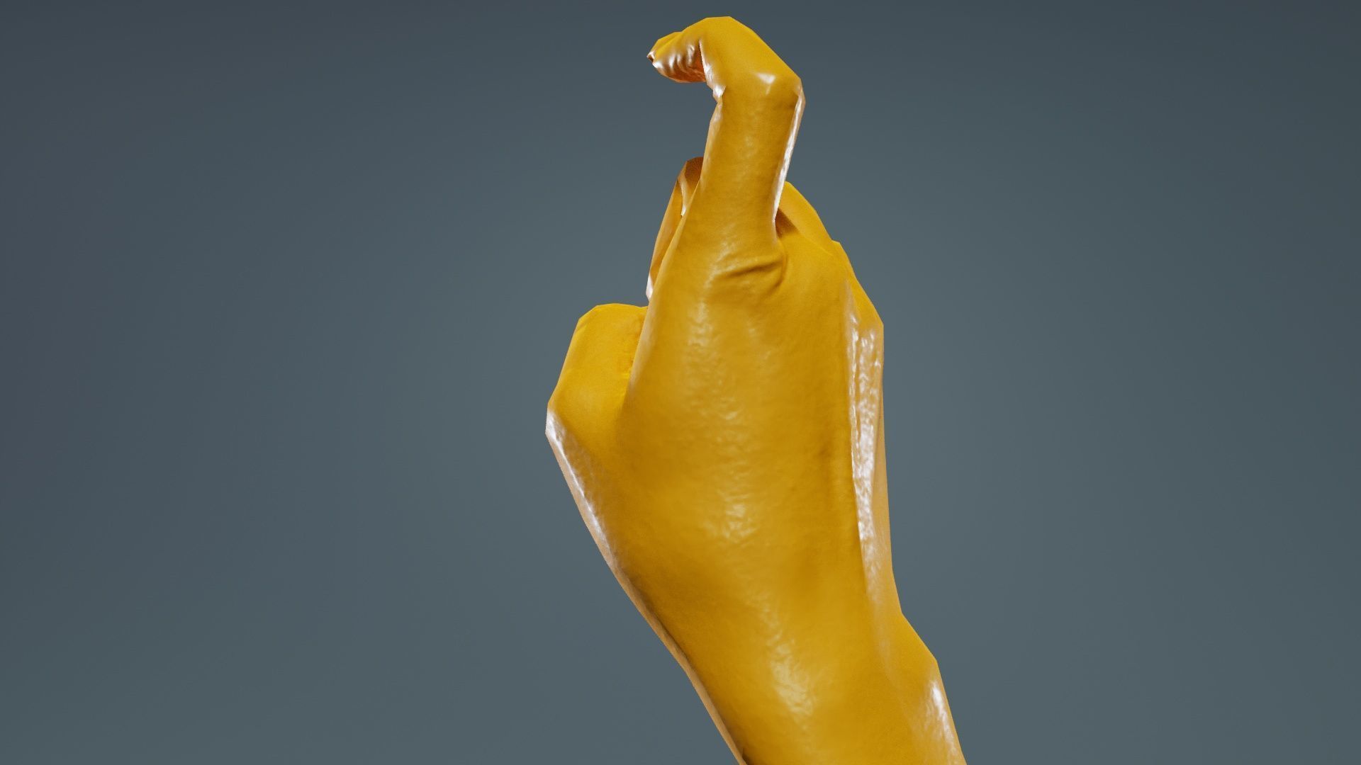 Woman Hand Sign Alphabet X Low-poly 3D model_13