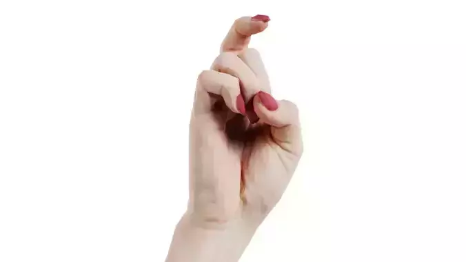 Woman Hand Sign Alphabet X Low-poly 3D model