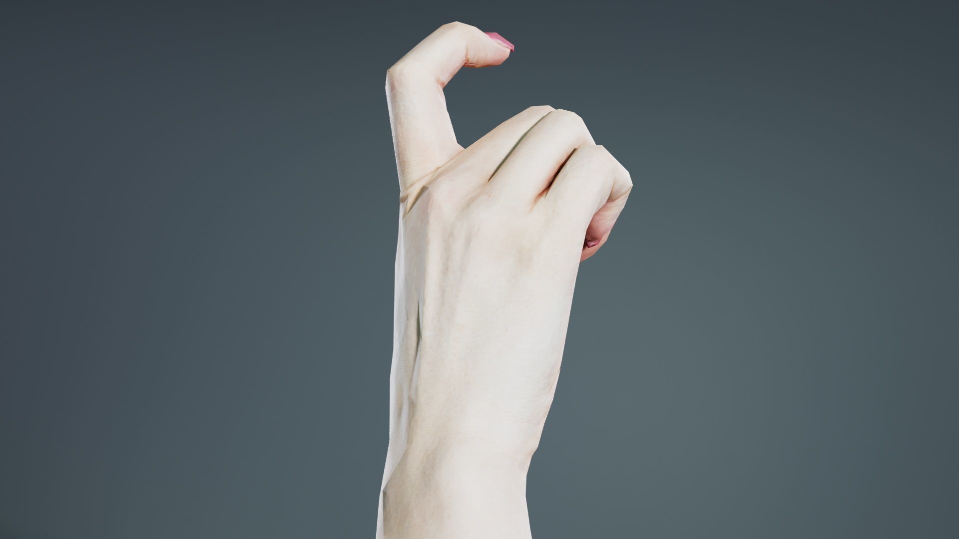 Woman Hand Sign Alphabet X Low-poly 3D model_3