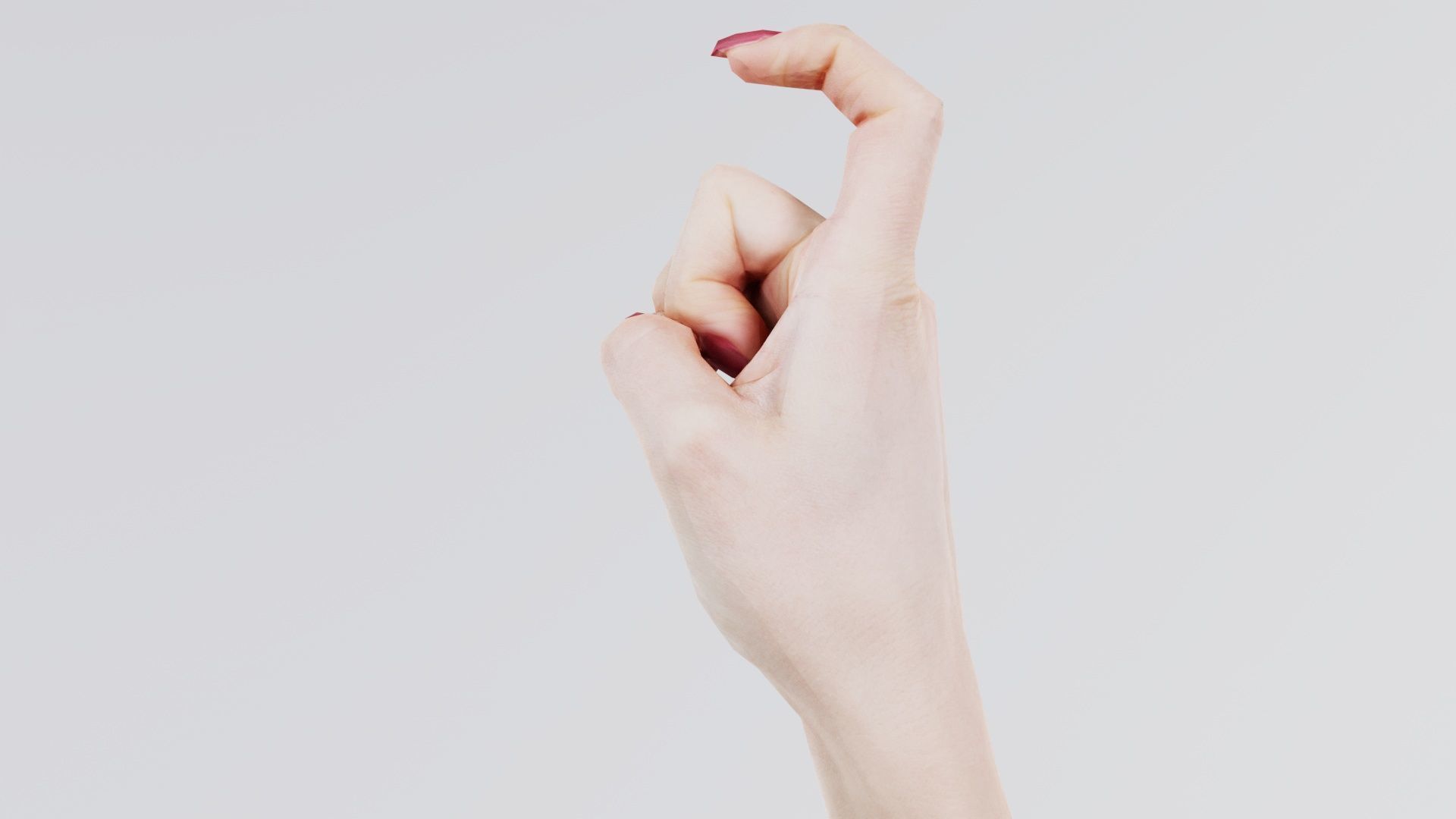 Woman Hand Sign Alphabet X Low-poly 3D model_6