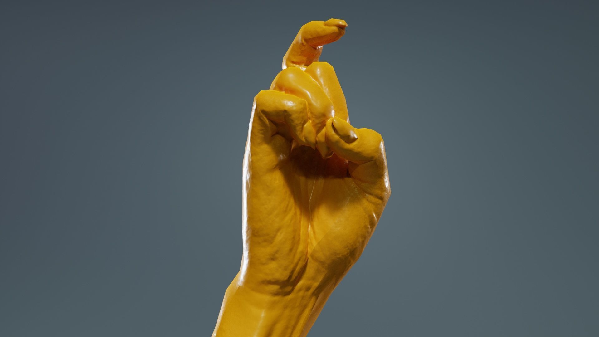 Woman Hand Sign Alphabet X Low-poly 3D model_12