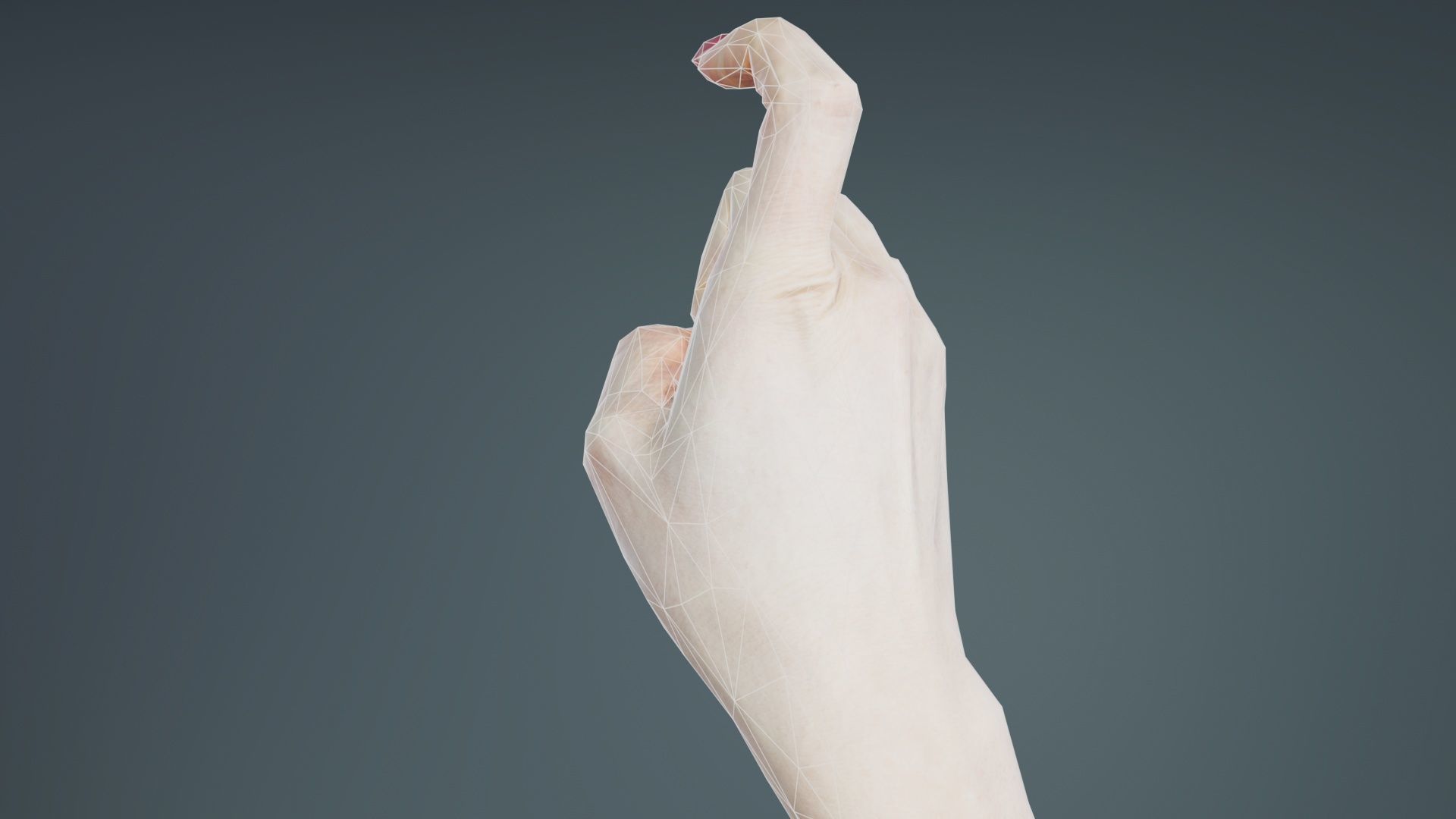 Woman Hand Sign Alphabet X Low-poly 3D model_10