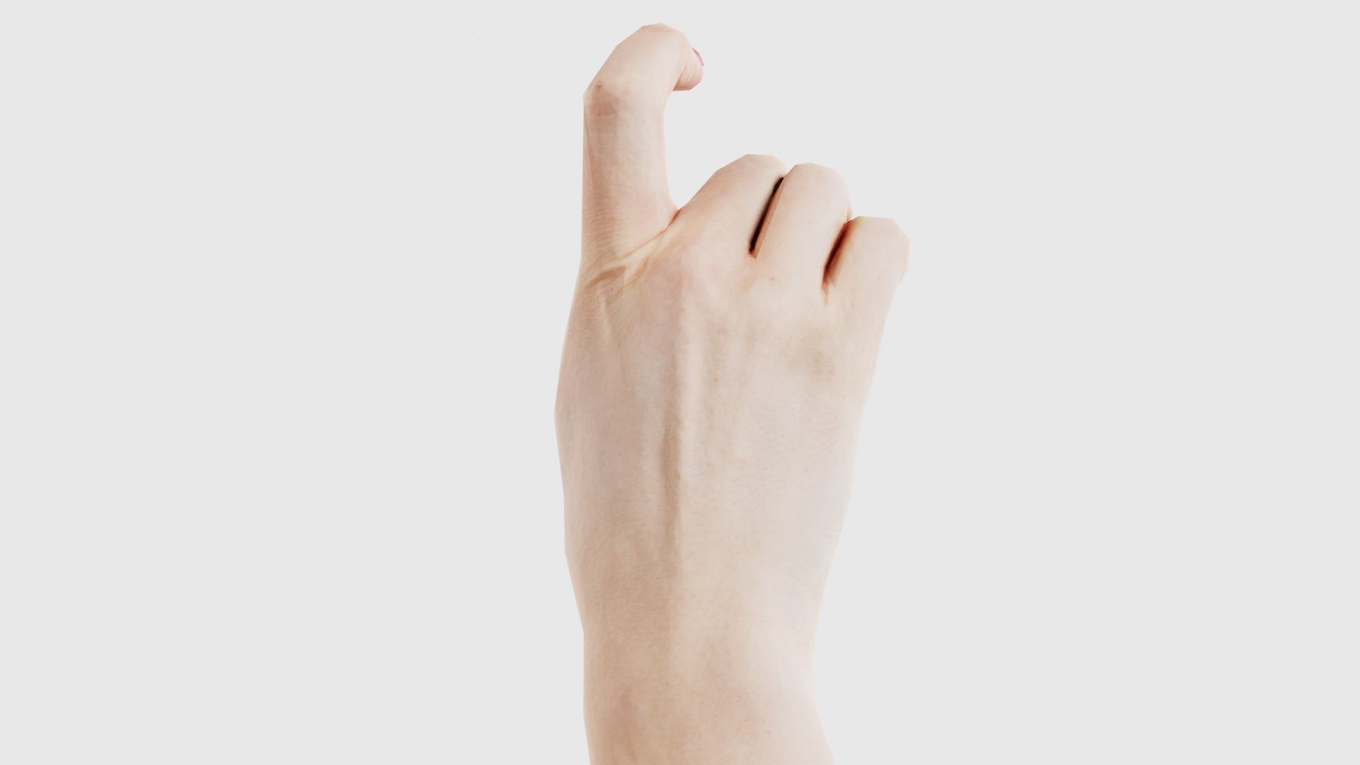 Woman Hand Sign Alphabet X Low-poly 3D model_19