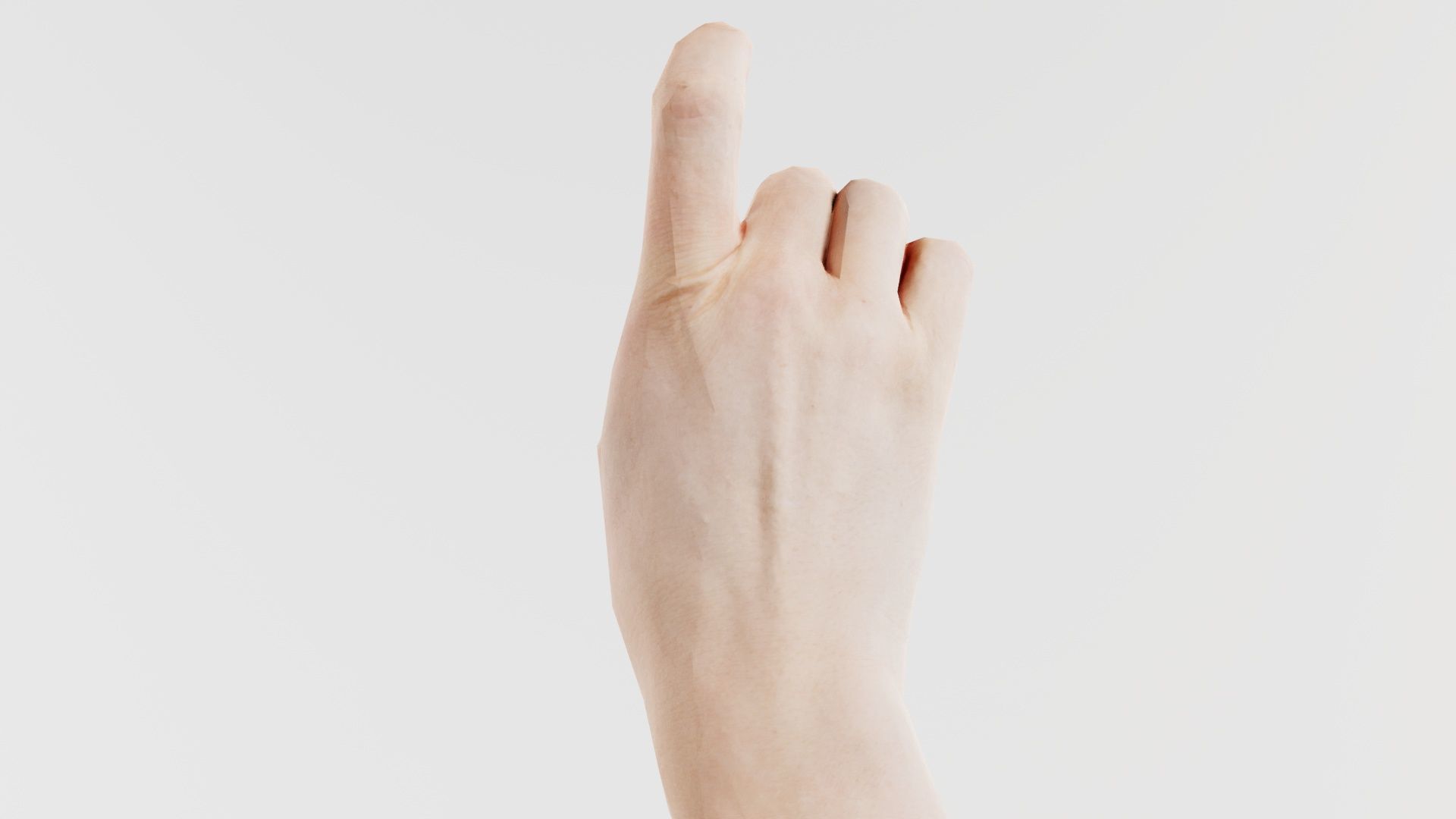 Woman Hand Sign Alphabet X Low-poly 3D model_1