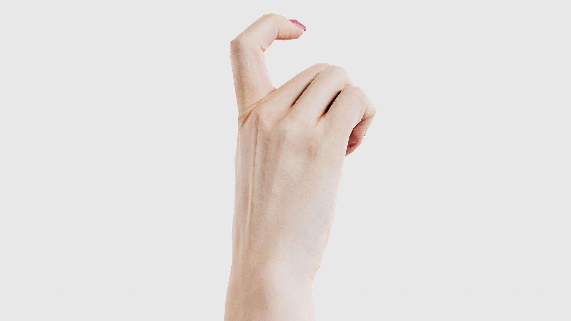 Woman Hand Sign Alphabet X Low-poly 3D model_18