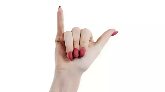 Woman Hand Sign Alphabet Y Low-poly 3D model