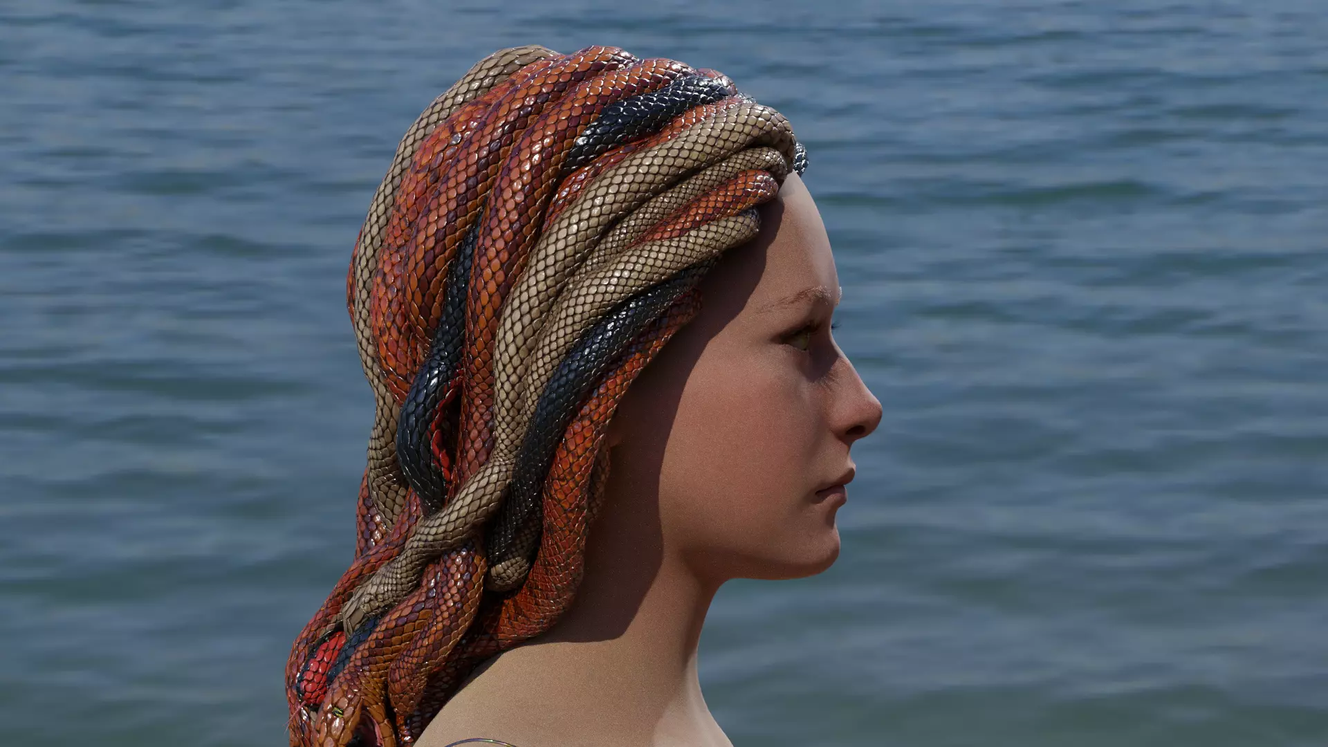 Medusa Low-poly 3D model_5