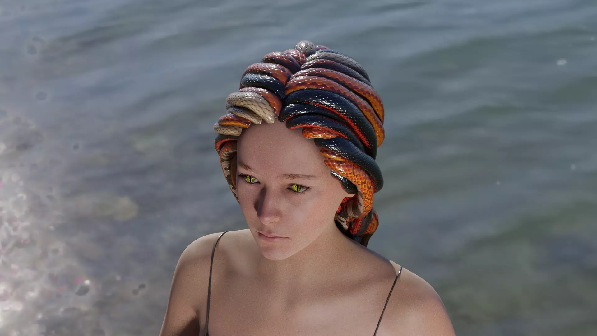 Medusa Low-poly 3D model_3