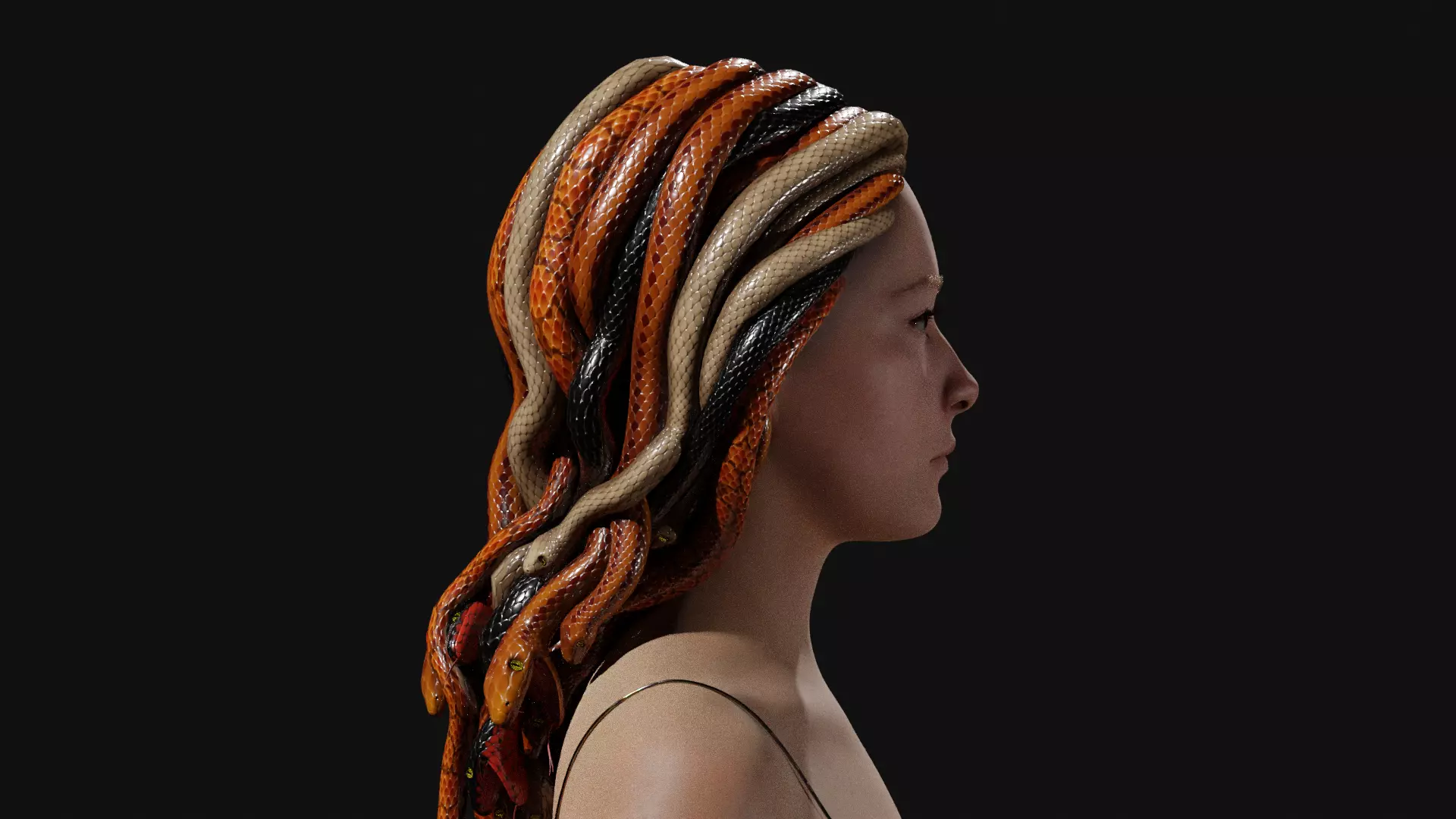 Medusa Low-poly 3D model_8