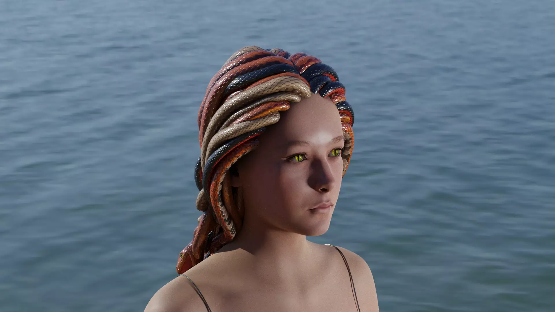 Medusa Low-poly 3D model_4