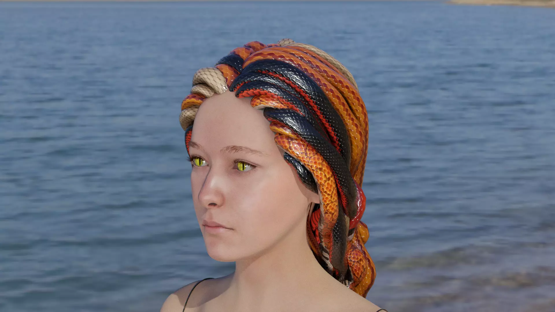 Medusa Low-poly 3D model_2