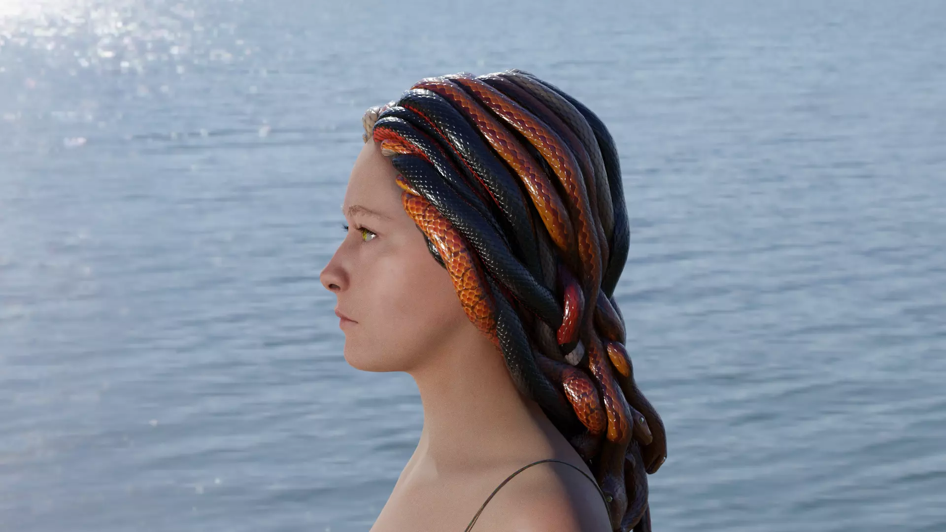 Medusa Low-poly 3D model_6