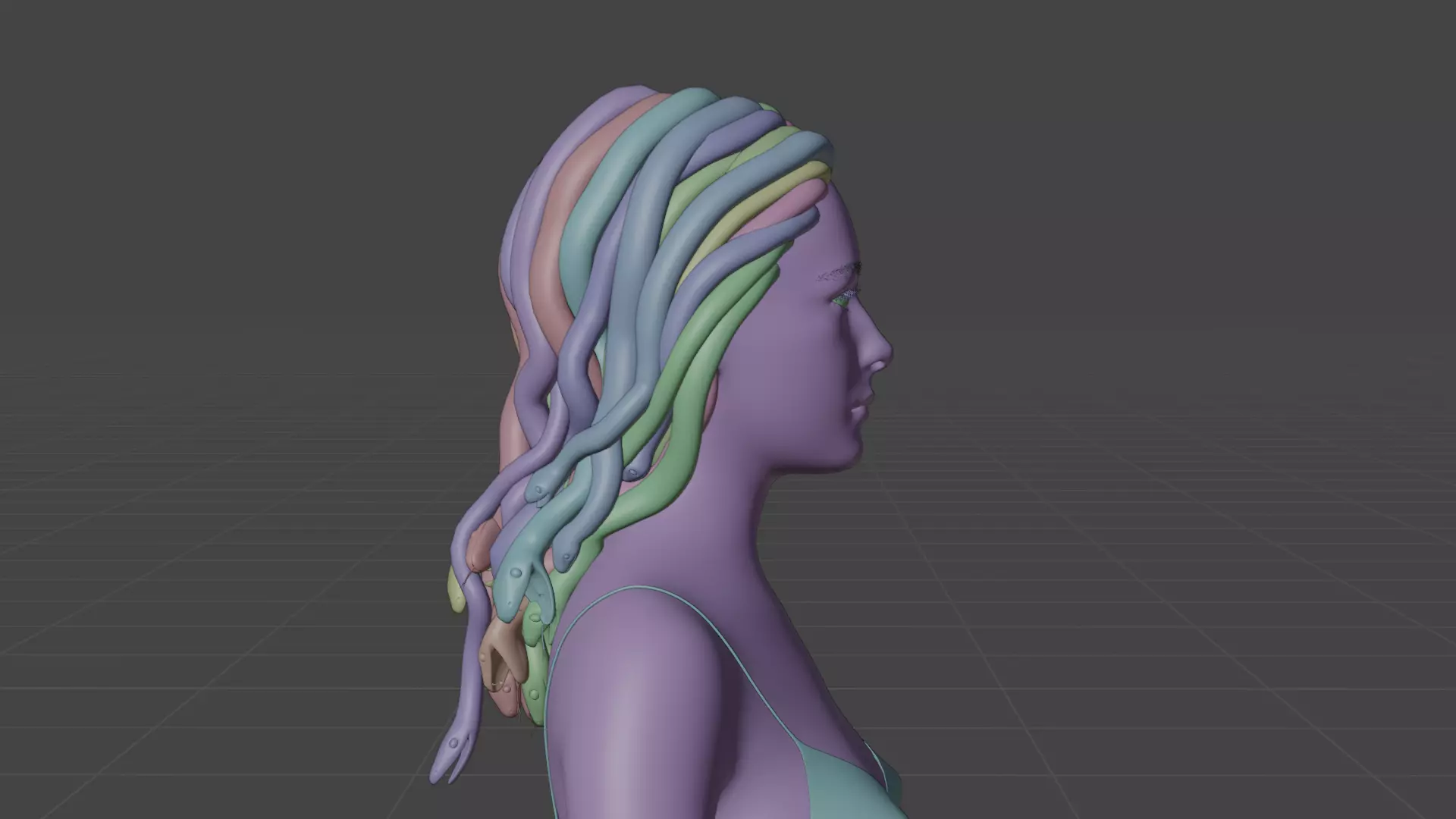 Medusa Low-poly 3D model_19