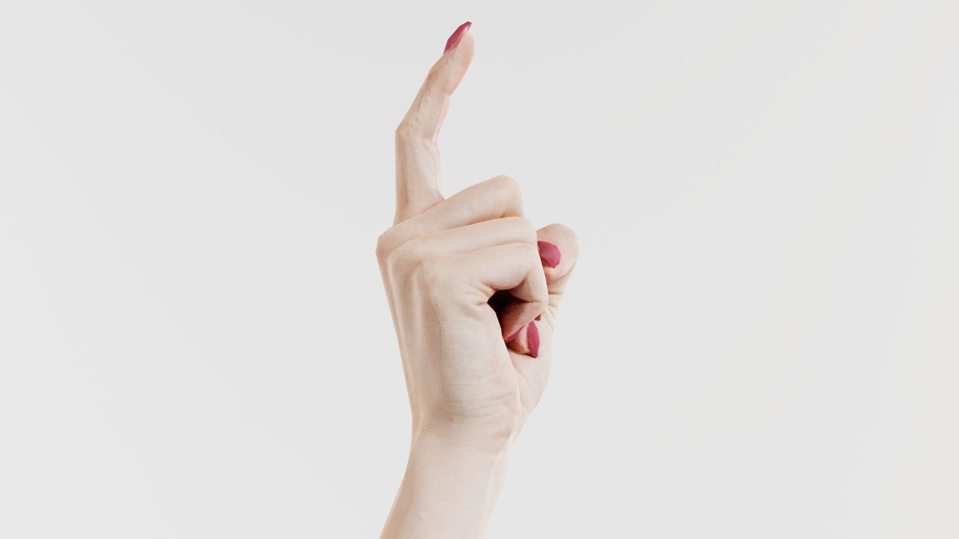 Woman Hand Sign Alphabet Z Low-poly 3D model_5