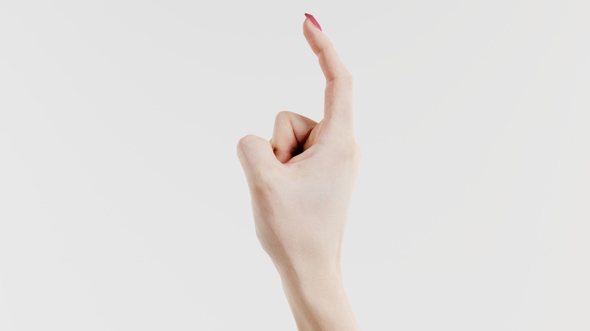 Woman Hand Sign Alphabet Z Low-poly 3D model_7