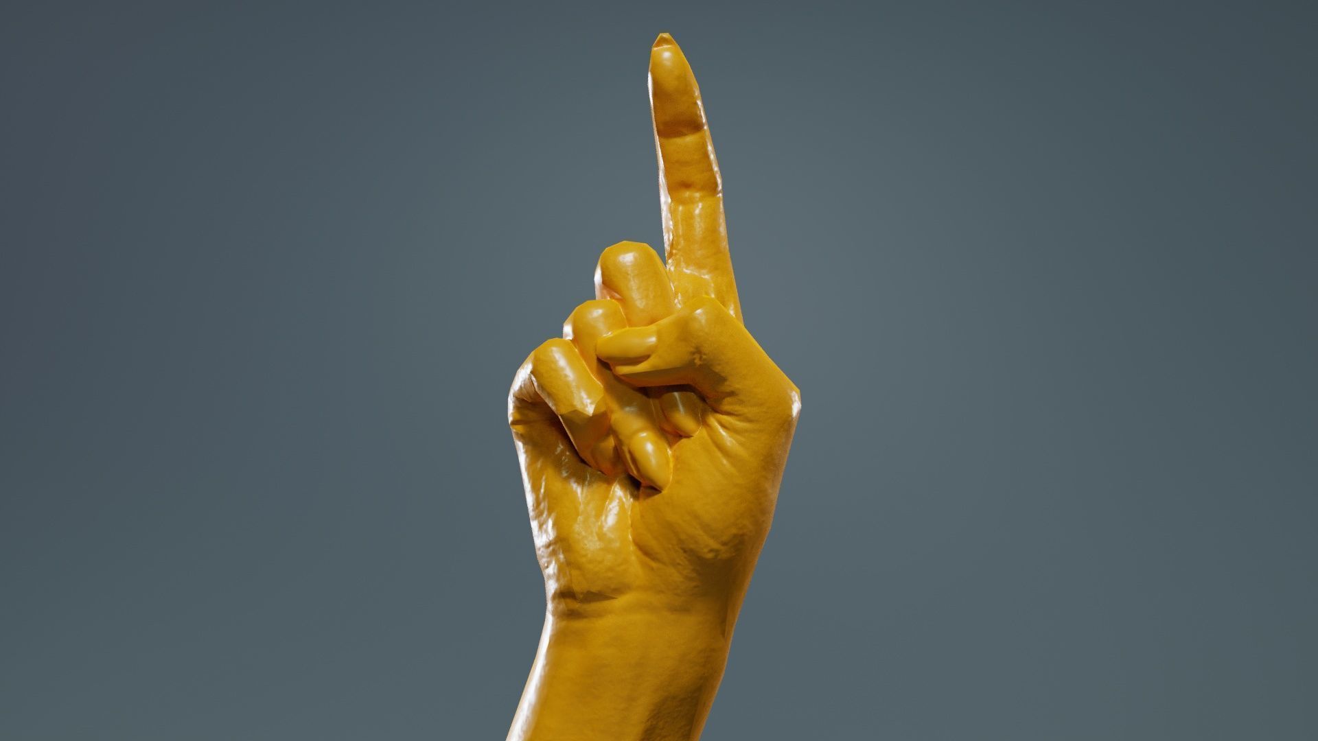 Woman Hand Sign Alphabet Z Low-poly 3D model_12