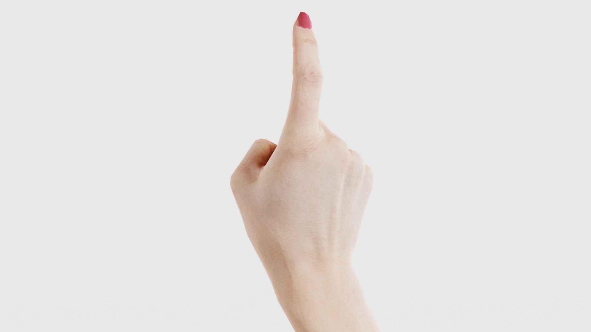 Woman Hand Sign Alphabet Z Low-poly 3D model_22