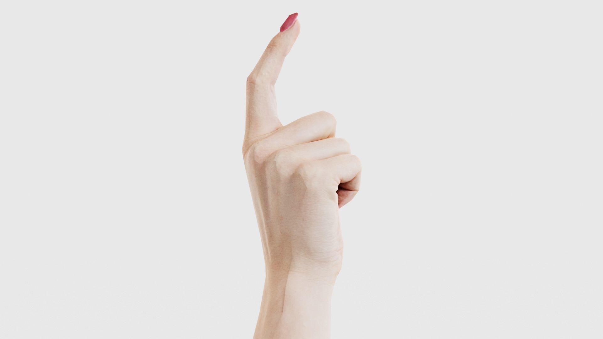 Woman Hand Sign Alphabet Z Low-poly 3D model_19