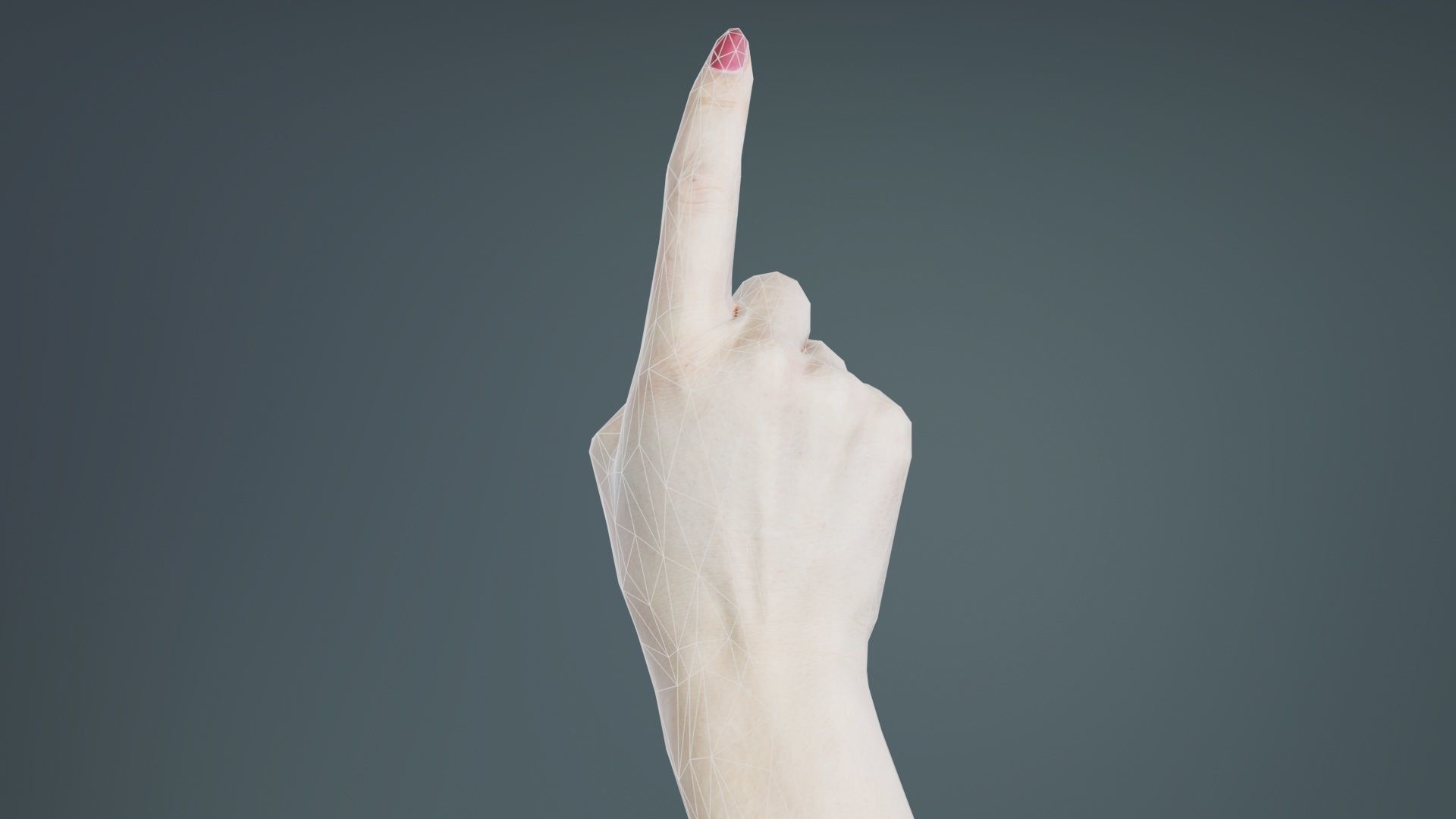 Woman Hand Sign Alphabet Z Low-poly 3D model_10