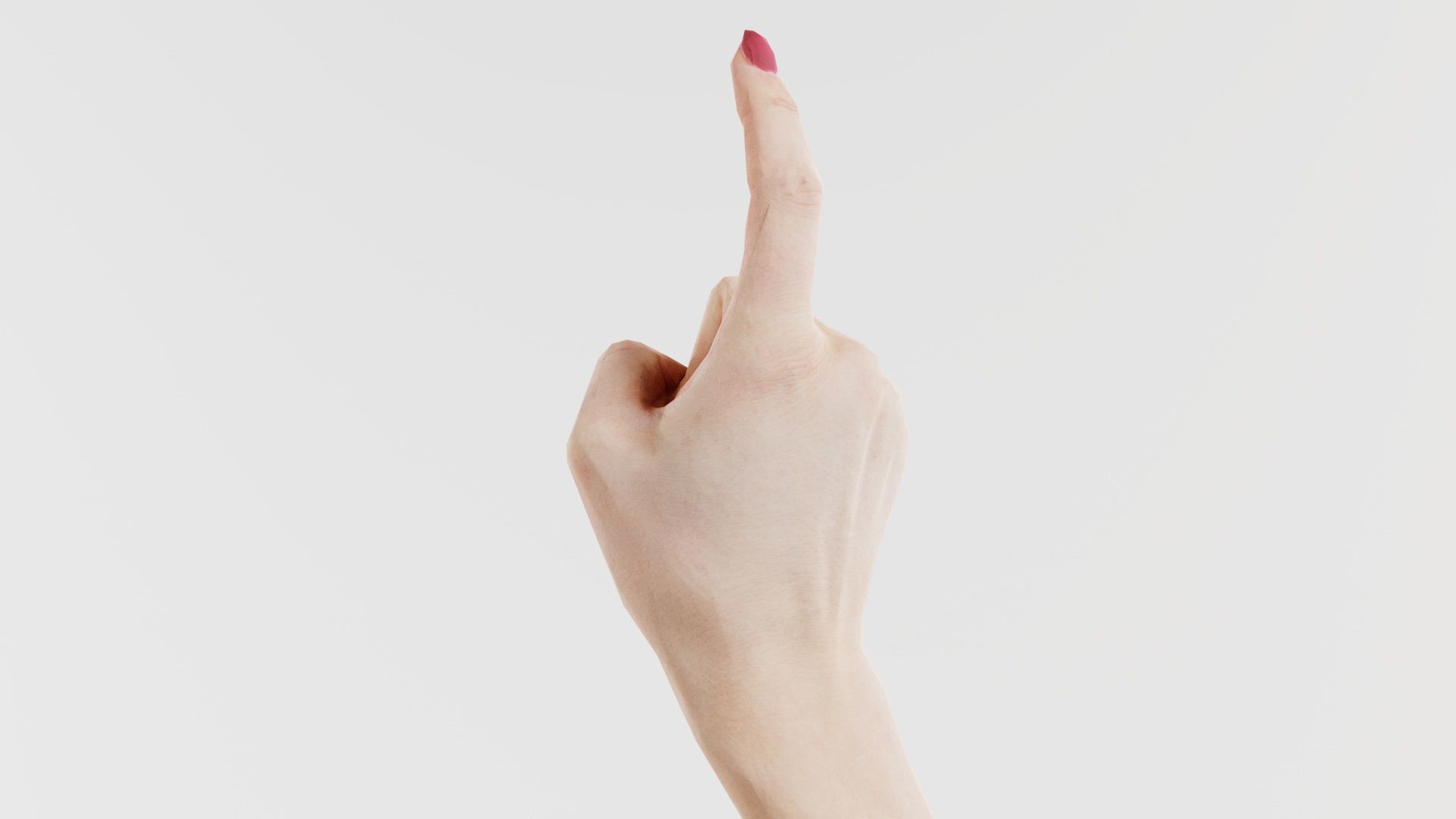 Woman Hand Sign Alphabet Z Low-poly 3D model_6