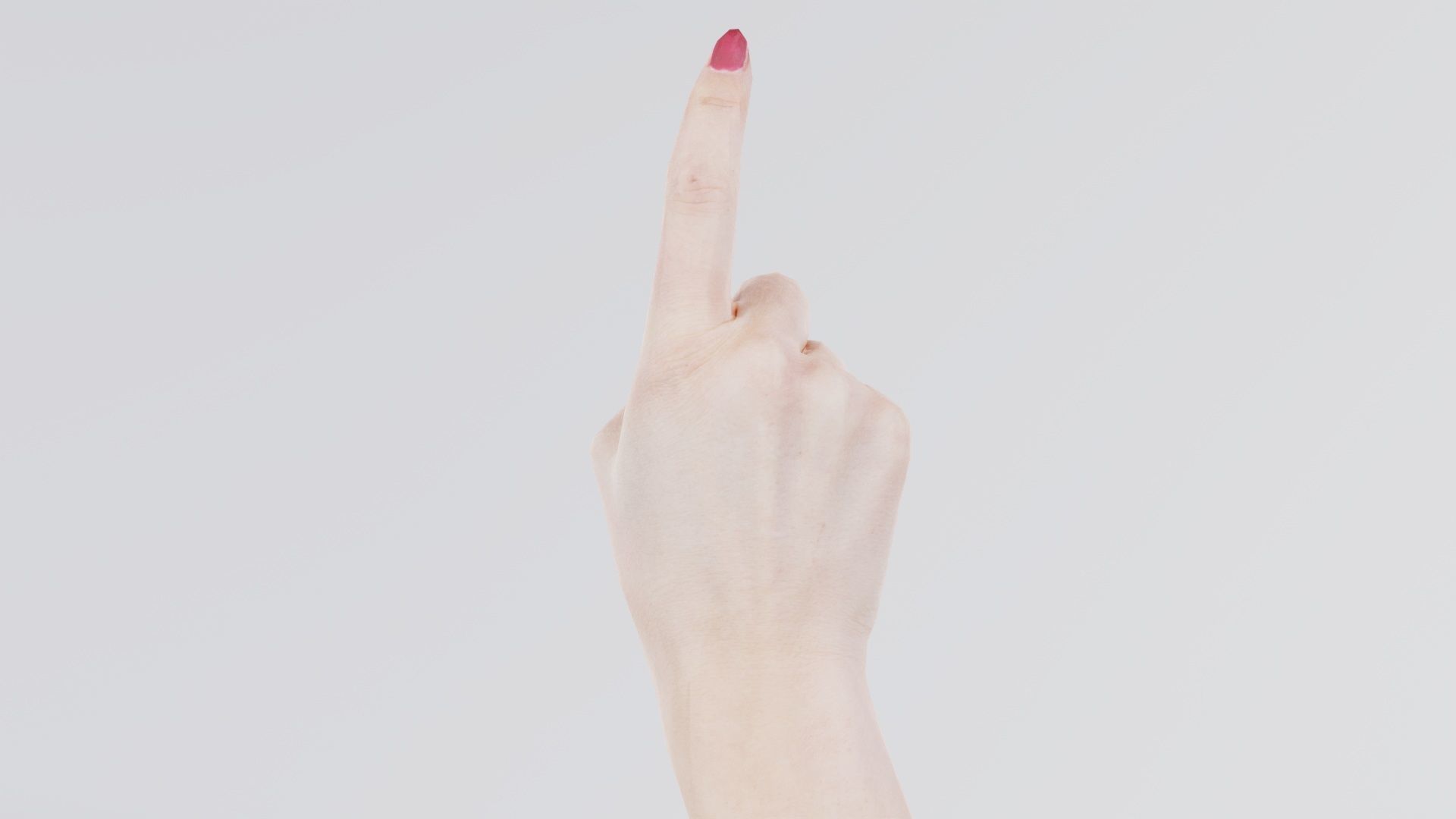 Woman Hand Sign Alphabet Z Low-poly 3D model_2