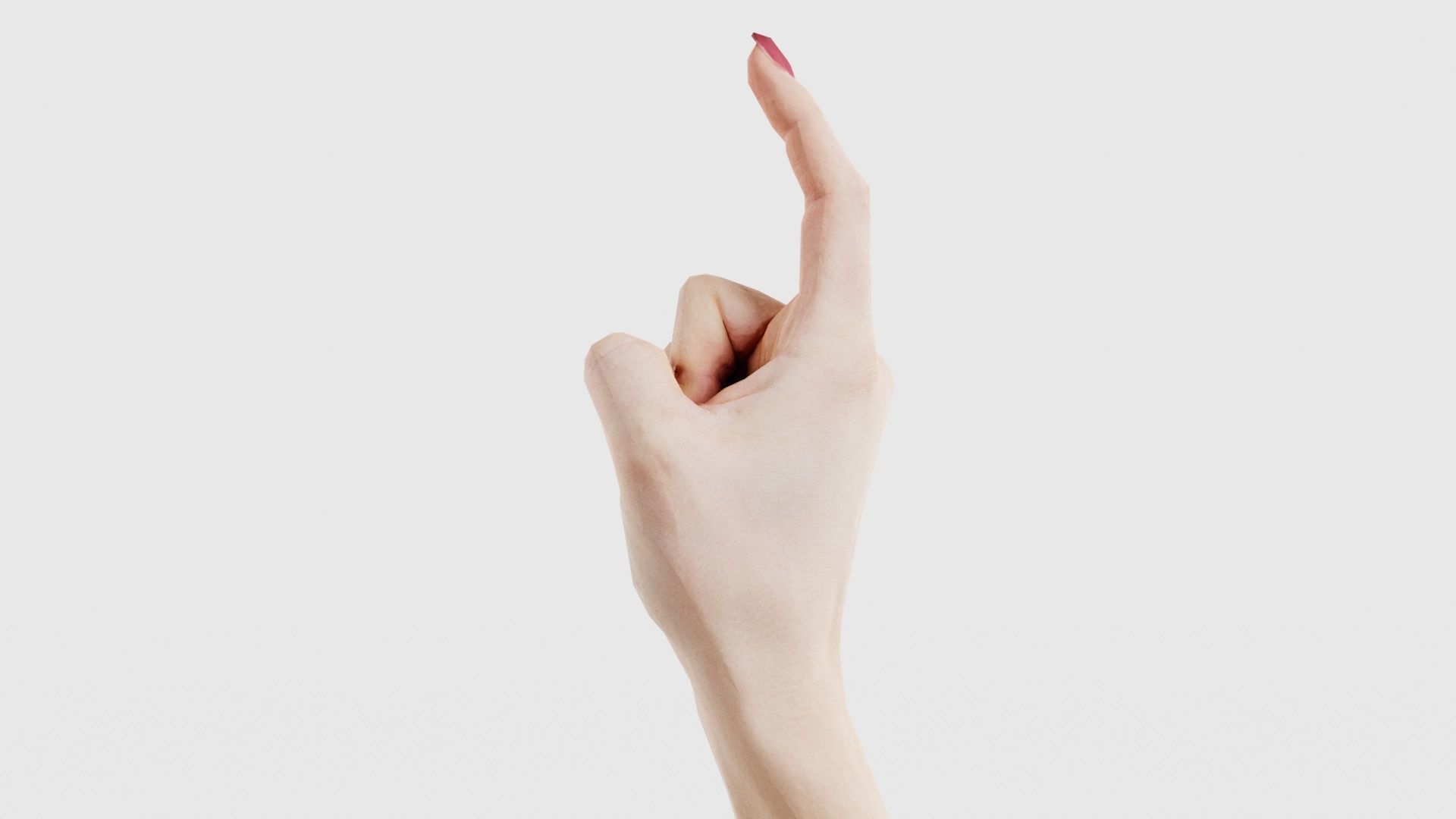 Woman Hand Sign Alphabet Z Low-poly 3D model_24