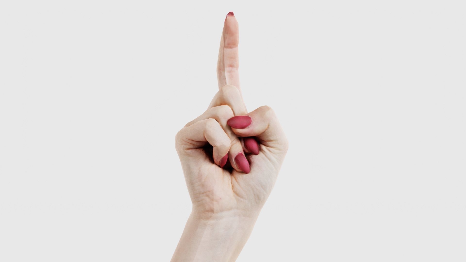 Woman Hand Sign Alphabet Z Low-poly 3D model_16