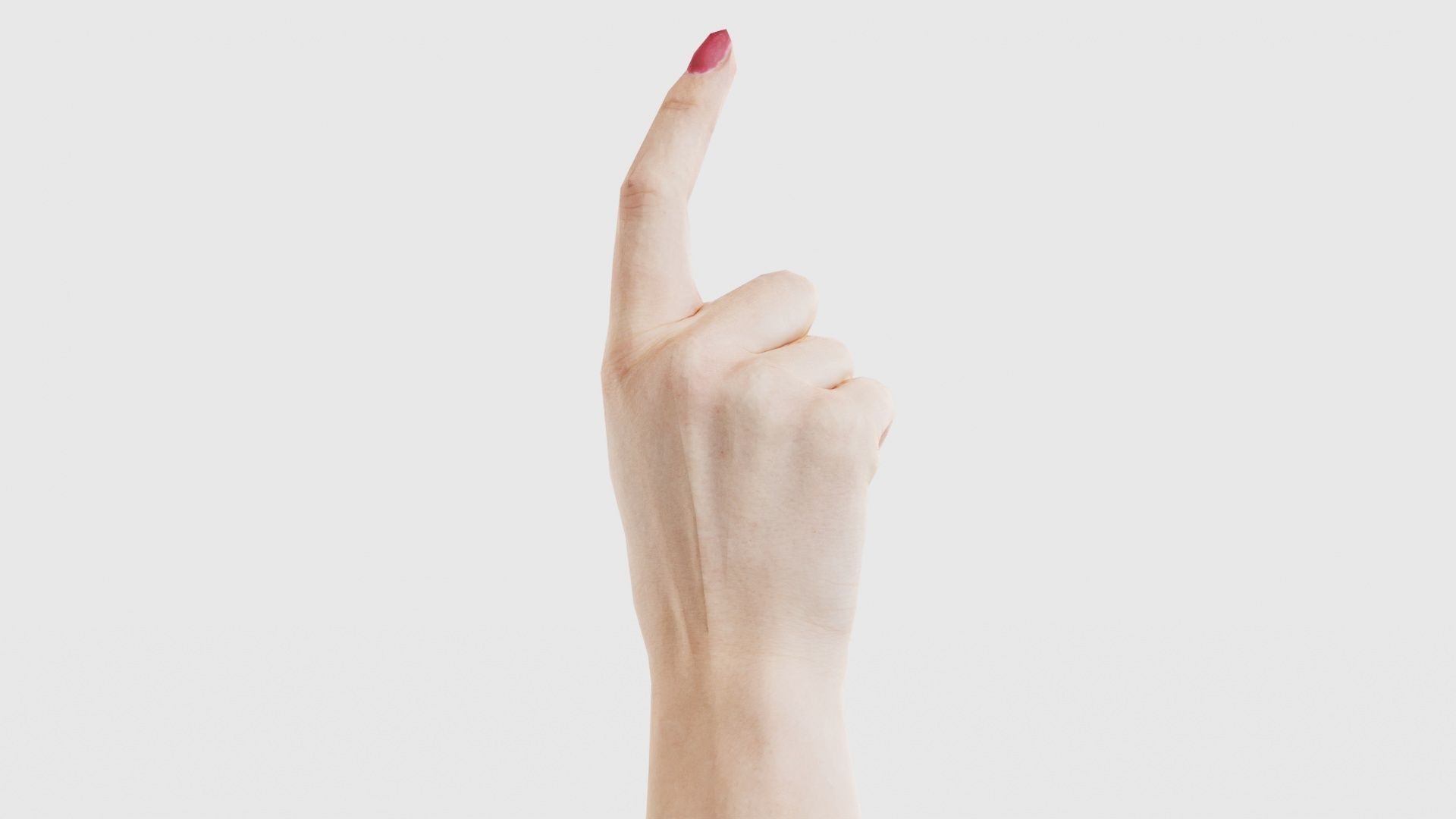 Woman Hand Sign Alphabet Z Low-poly 3D model_20
