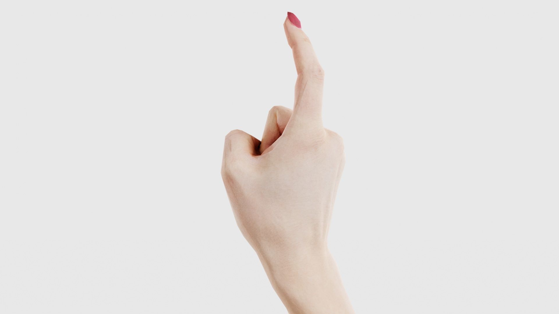 Woman Hand Sign Alphabet Z Low-poly 3D model_23