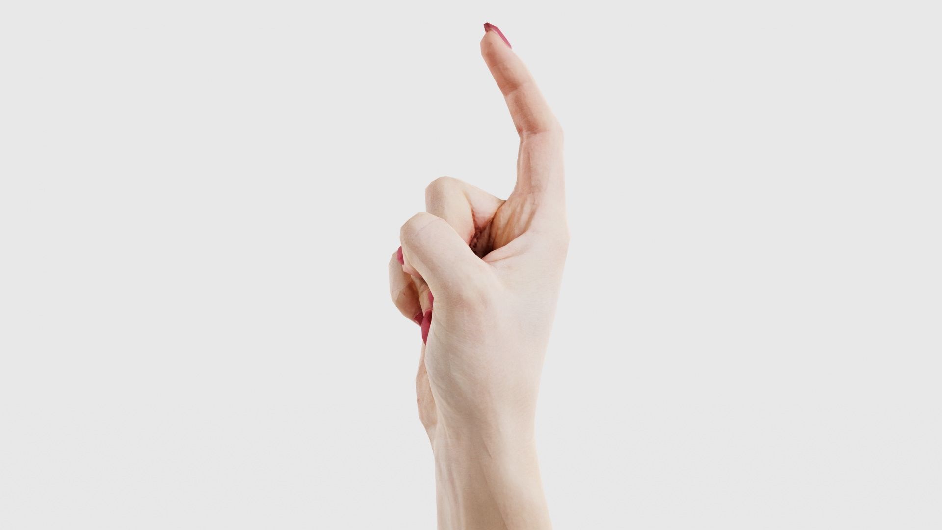 Woman Hand Sign Alphabet Z Low-poly 3D model_25